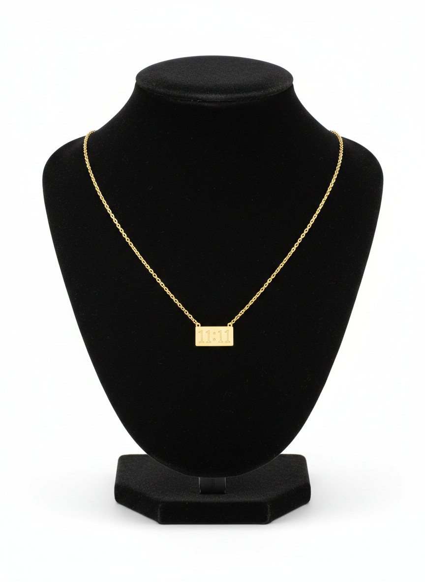 Angel Number Gold Plated Anti-Tarnish Pendant Necklace for Women | Stainless Steel Minimalist Chain