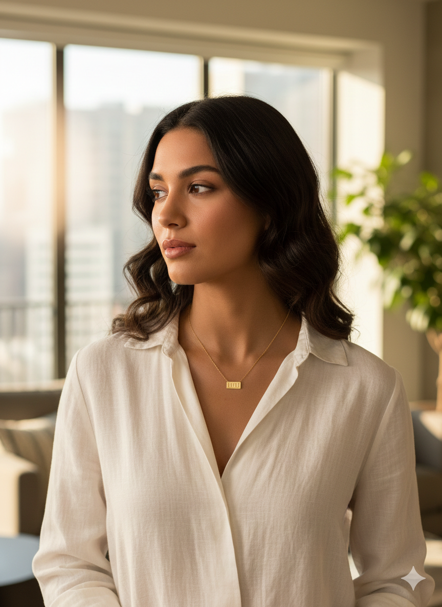 Angel Number Gold Plated Anti-Tarnish Pendant Necklace for Women | Stainless Steel Minimalist Chain