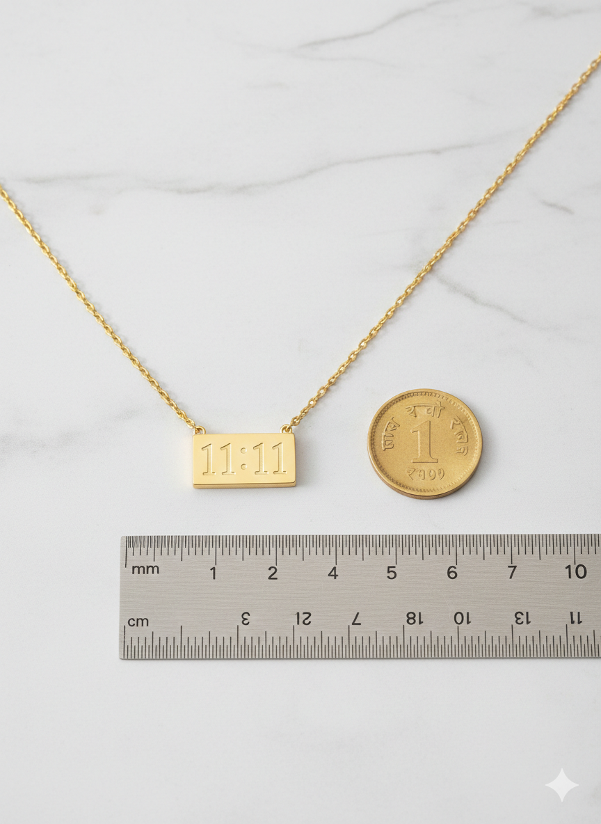 Angel Number Gold Plated Anti-Tarnish Pendant Necklace for Women | Stainless Steel Minimalist Chain